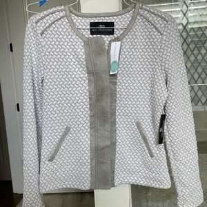 NWT Tart Collections Grey/Stone jacket with leather accents.